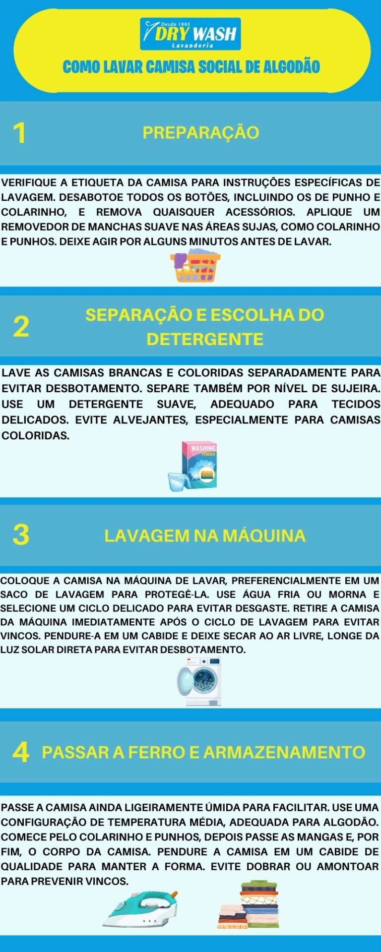 Como lavar camisa social: Guia Completo Passo a Passo - Lavanderia Dry ...